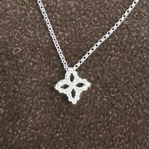 Roberto Coin Princess Flower Diamond Necklace 18K